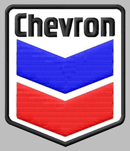 STUNNING CHEVRON GAS EMBROIDERED IRON-ON PATCH...