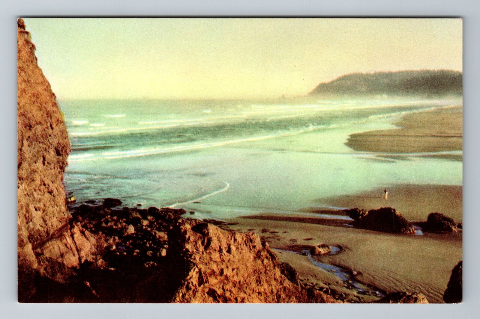 Cannon Beach OR-Oregon, Aerial Of Cannon Beach, Vintage Postcard
