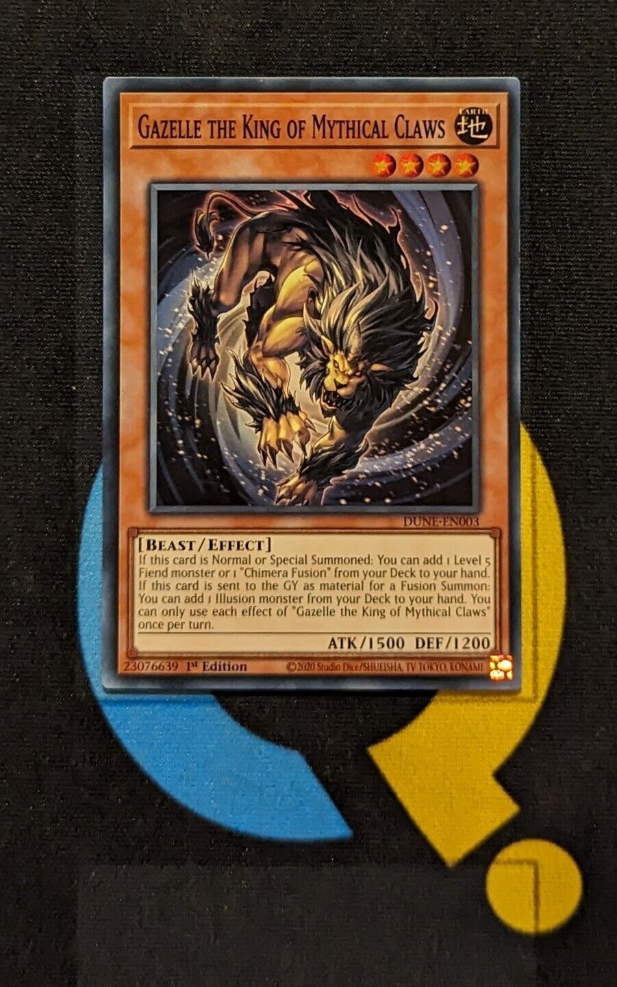 DUNE-EN003 Gazelle the King of Mythical Claws Super Rare 1st Edition YuGiOh