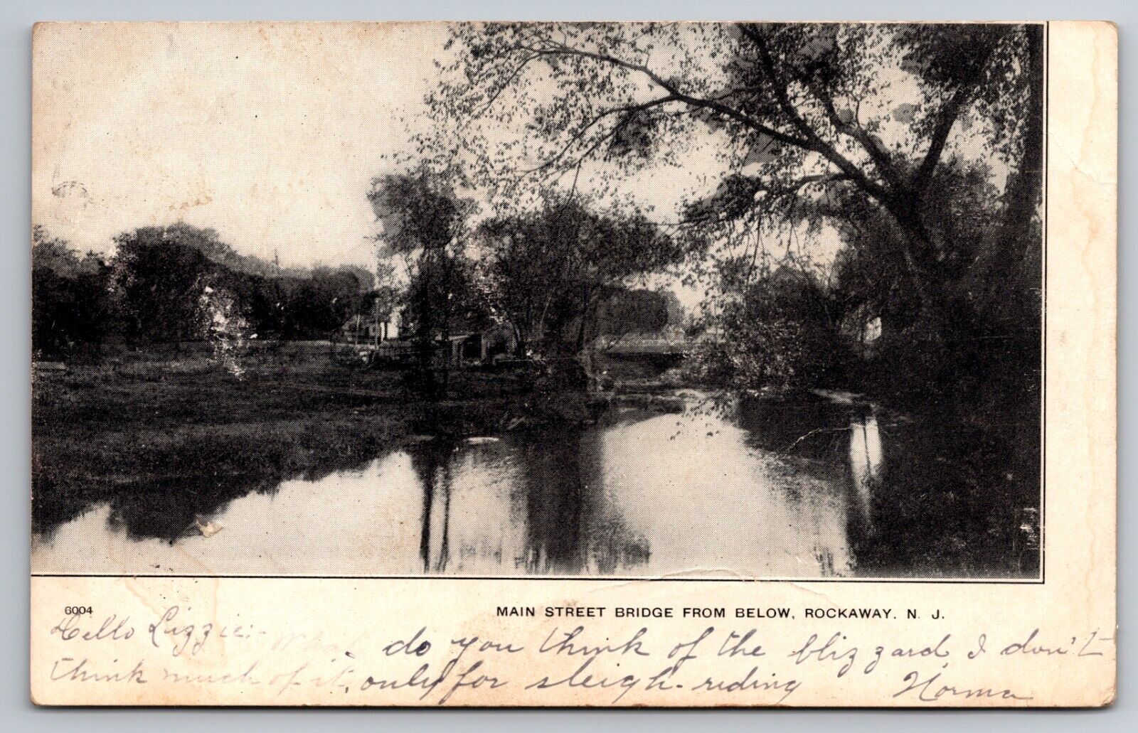 Main Street Bridge from Below Rockaway New Jersey NJ c1905 Postcard