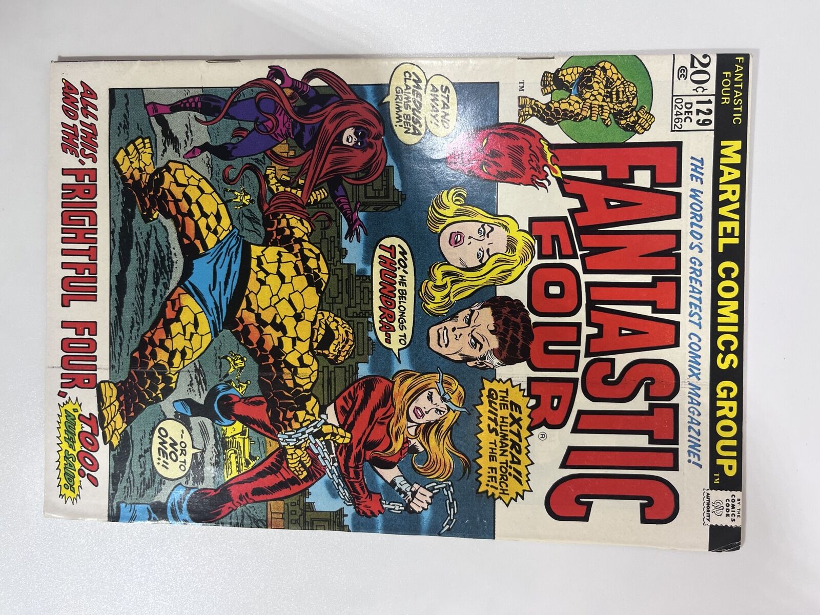 Fantastic Four #129 (1972) 1st app. Thundra in 8.0 Very Fine