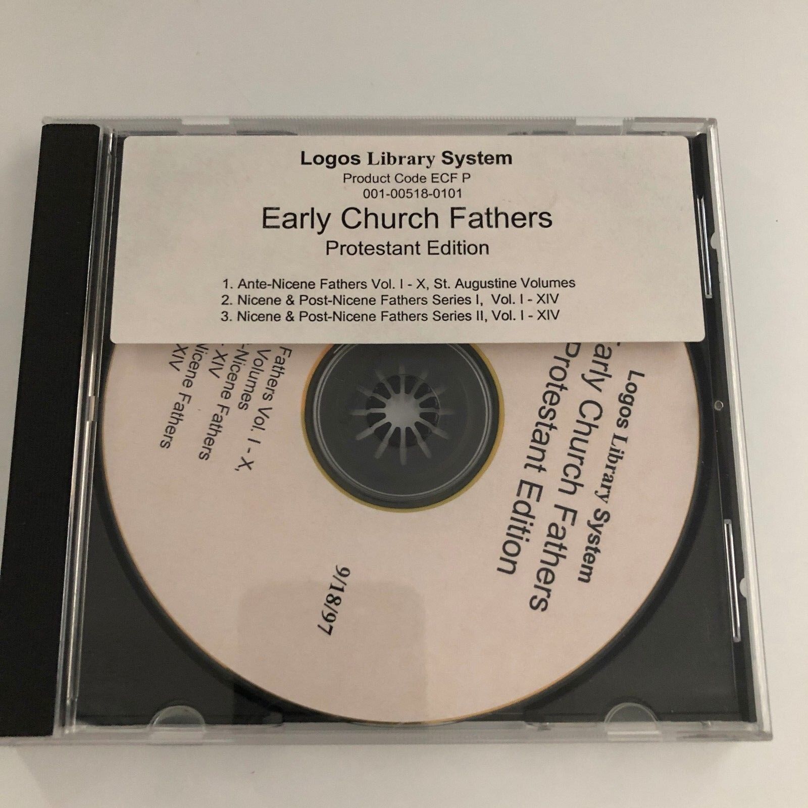 Early Church Fathers Protestant Edition on CD-Rom Logos Library System