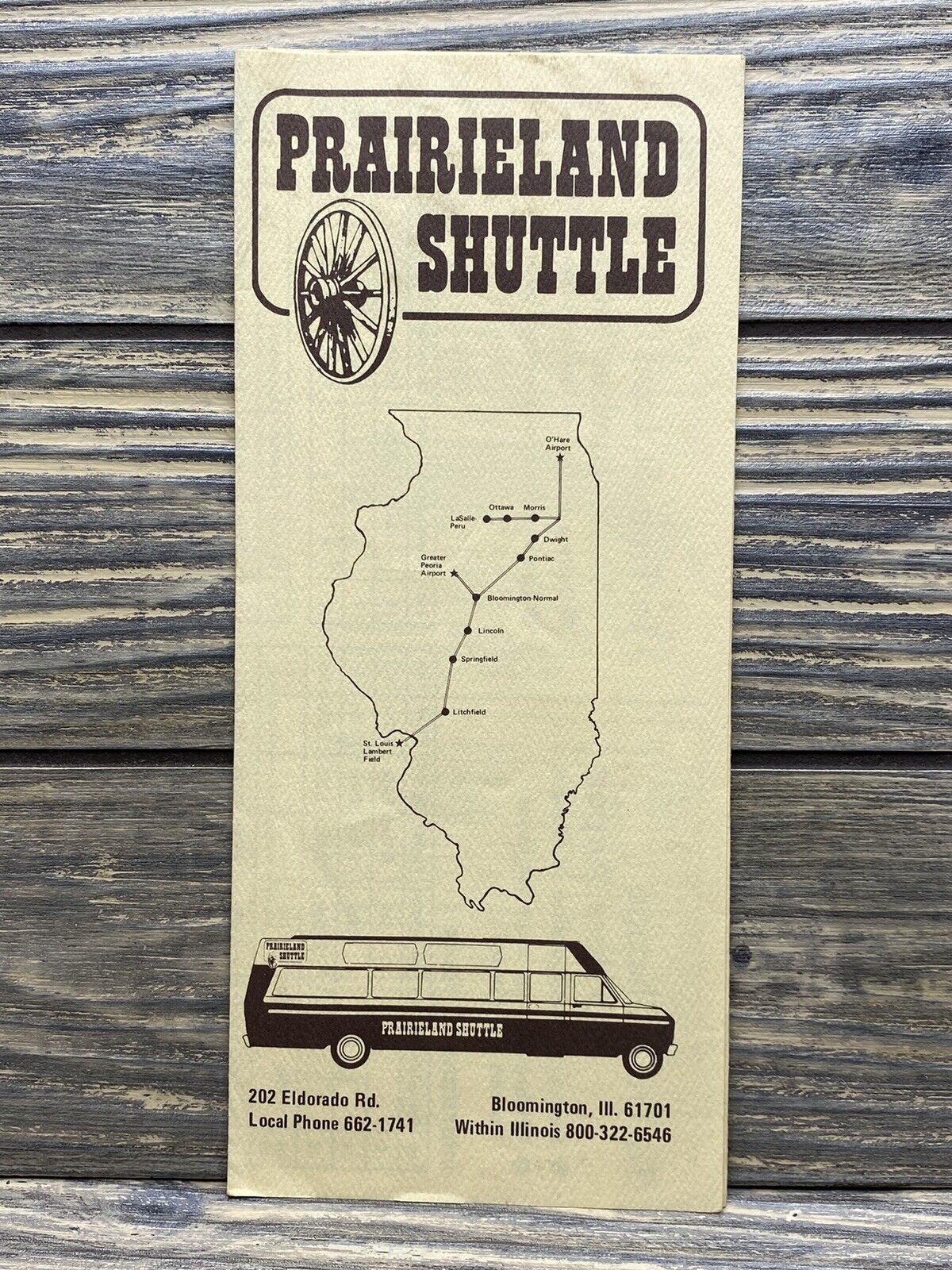 Vintage Fairyland Shuttle Map Brochure Bloomington Illinois￼