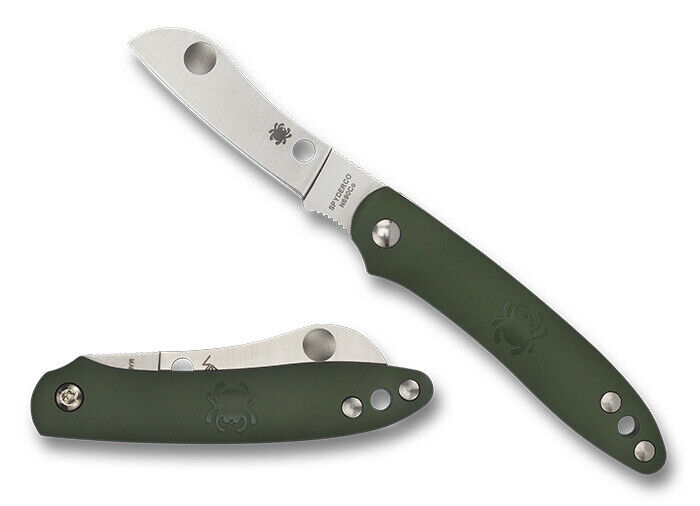 Discontinued Spyderco Roadie Folding Knife Green FRN Handle N690 Plain C189PGR