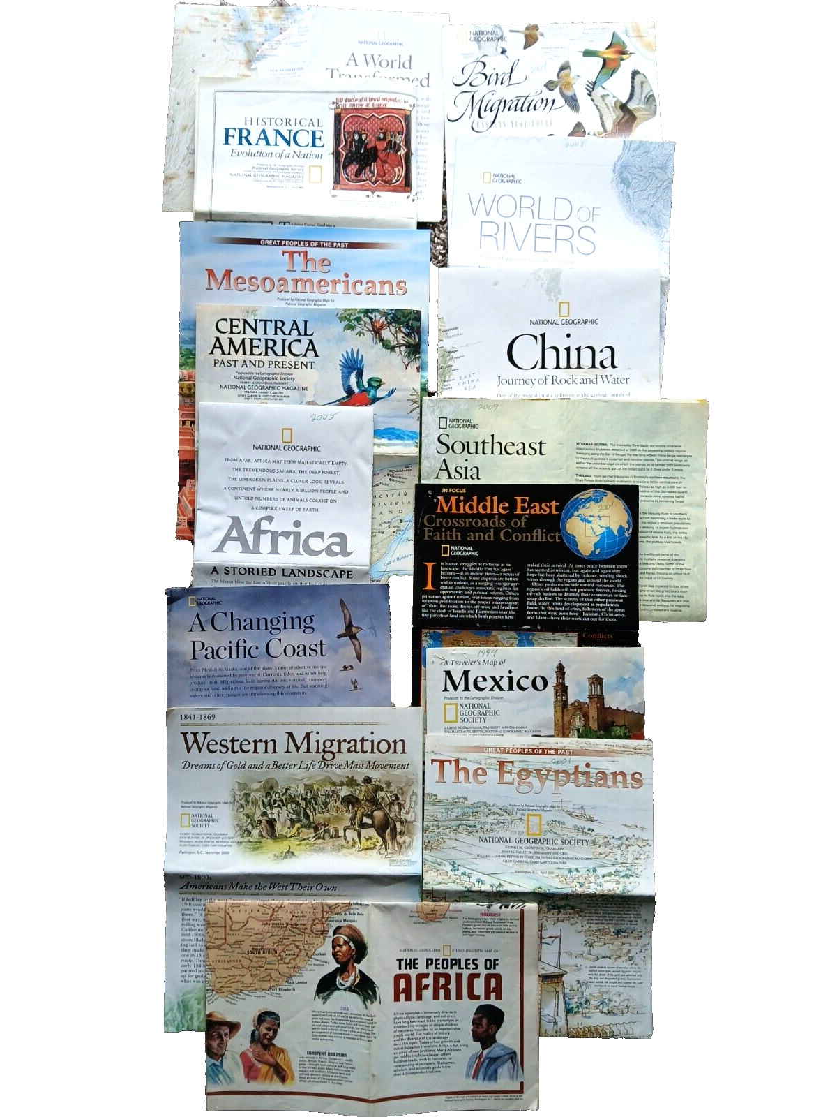15 national geographic maps lot of 15 different please see  pictures of each