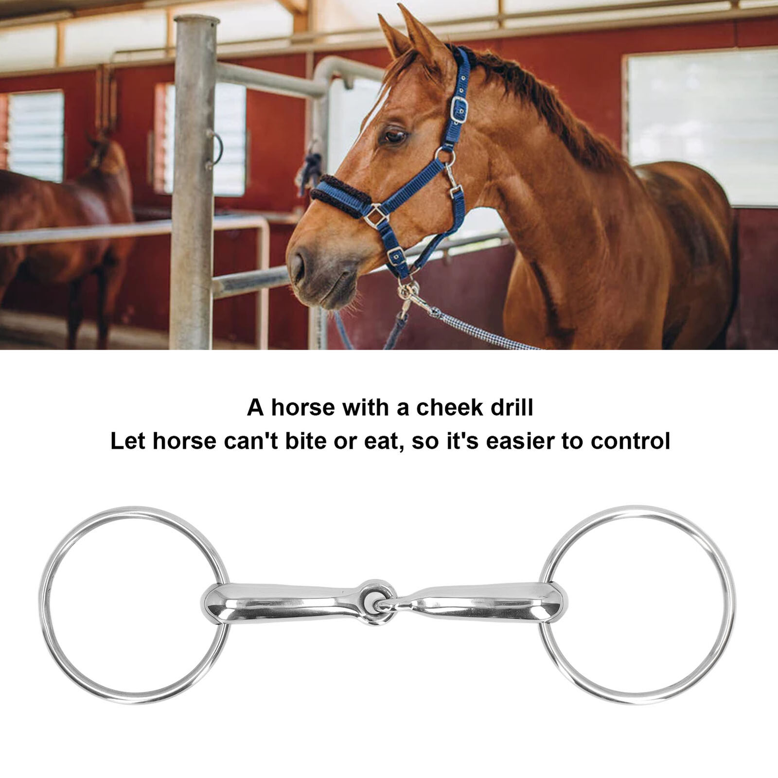 Stainless Steel Horse Snaffle Bit Mouth Roller For Horse Farms