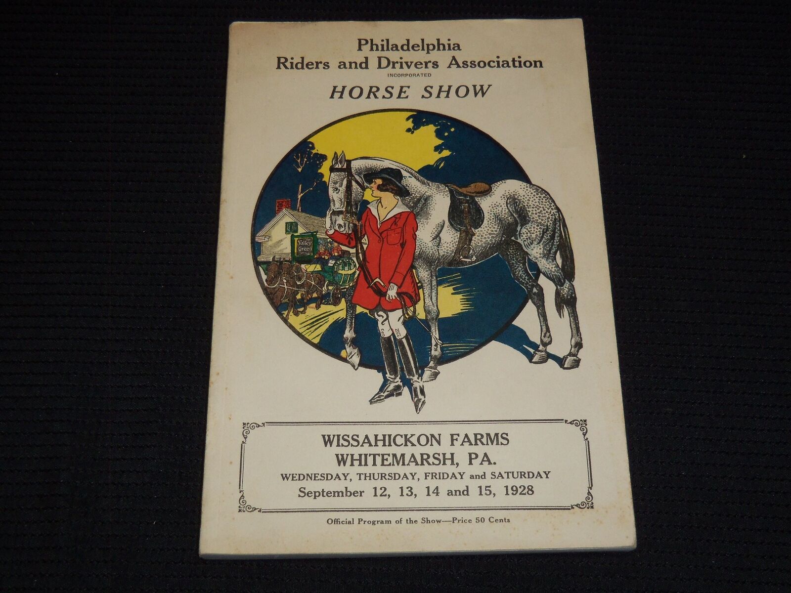 1928 SEPTEMBER PHILADELPHIA RIDERS & DRIVERS HORSE SHOW PROGRAM - J 7496