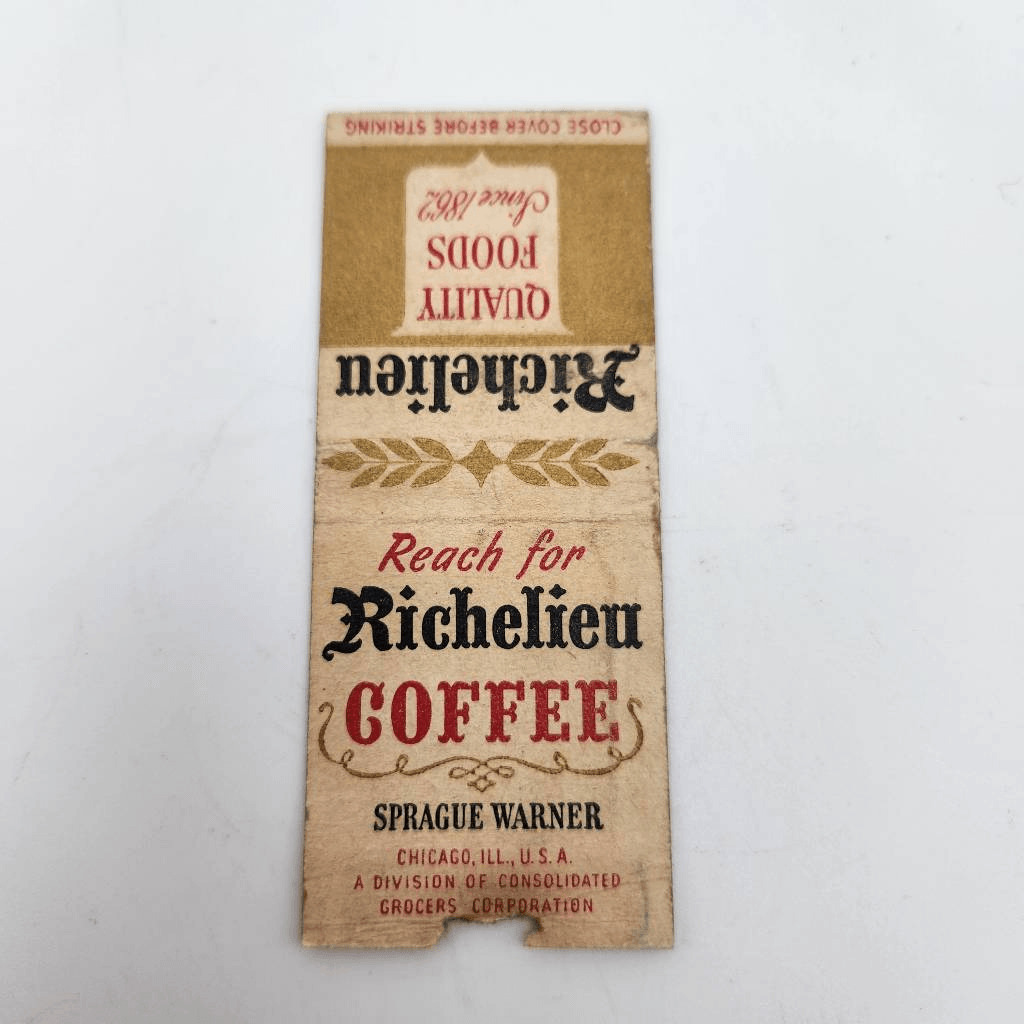 Vintage Matchcover Richelieu Quality Foods & Coffee Sprague Warner Chicago Illin