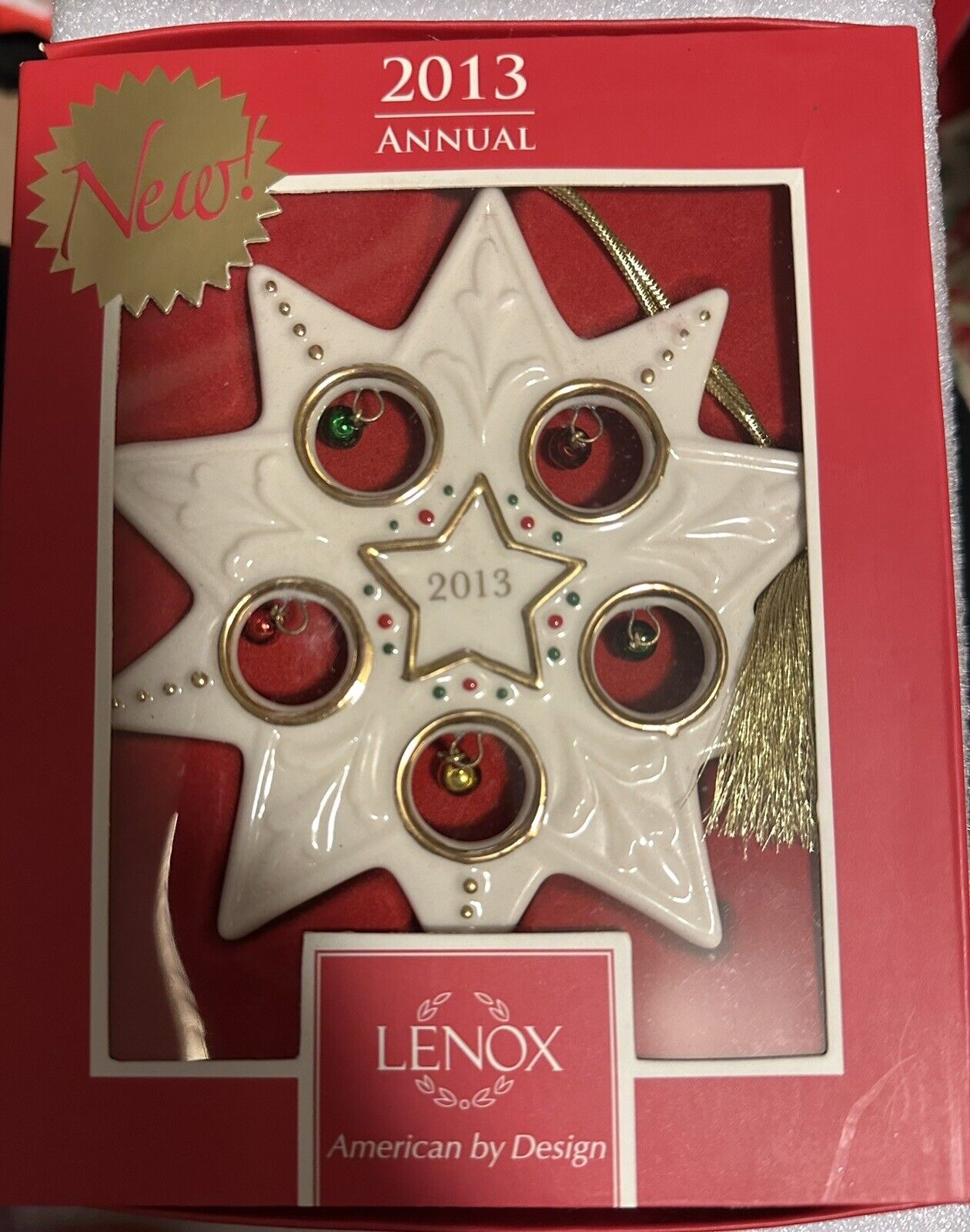 Lenox 2013 Jolly Jingle Star Ornament In Box