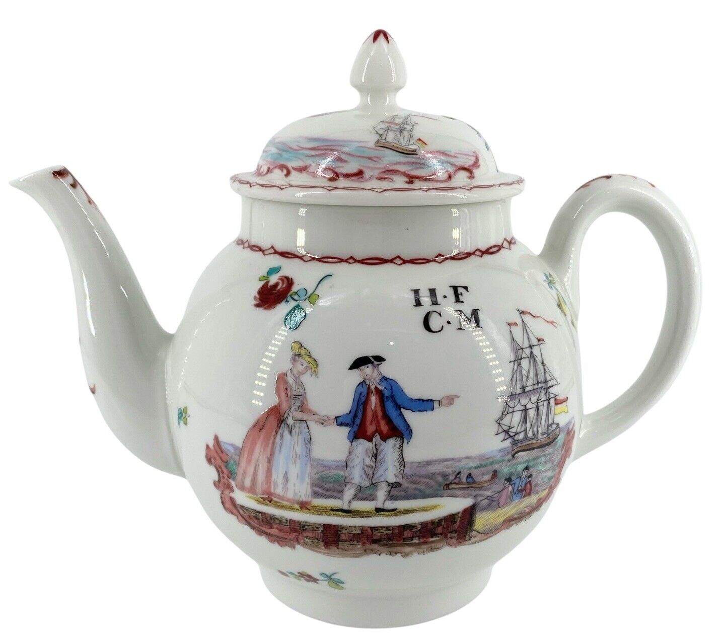 Vtg Lenox Liverpool English Teapot Smithsonian Collection Repro 18th Century EUC