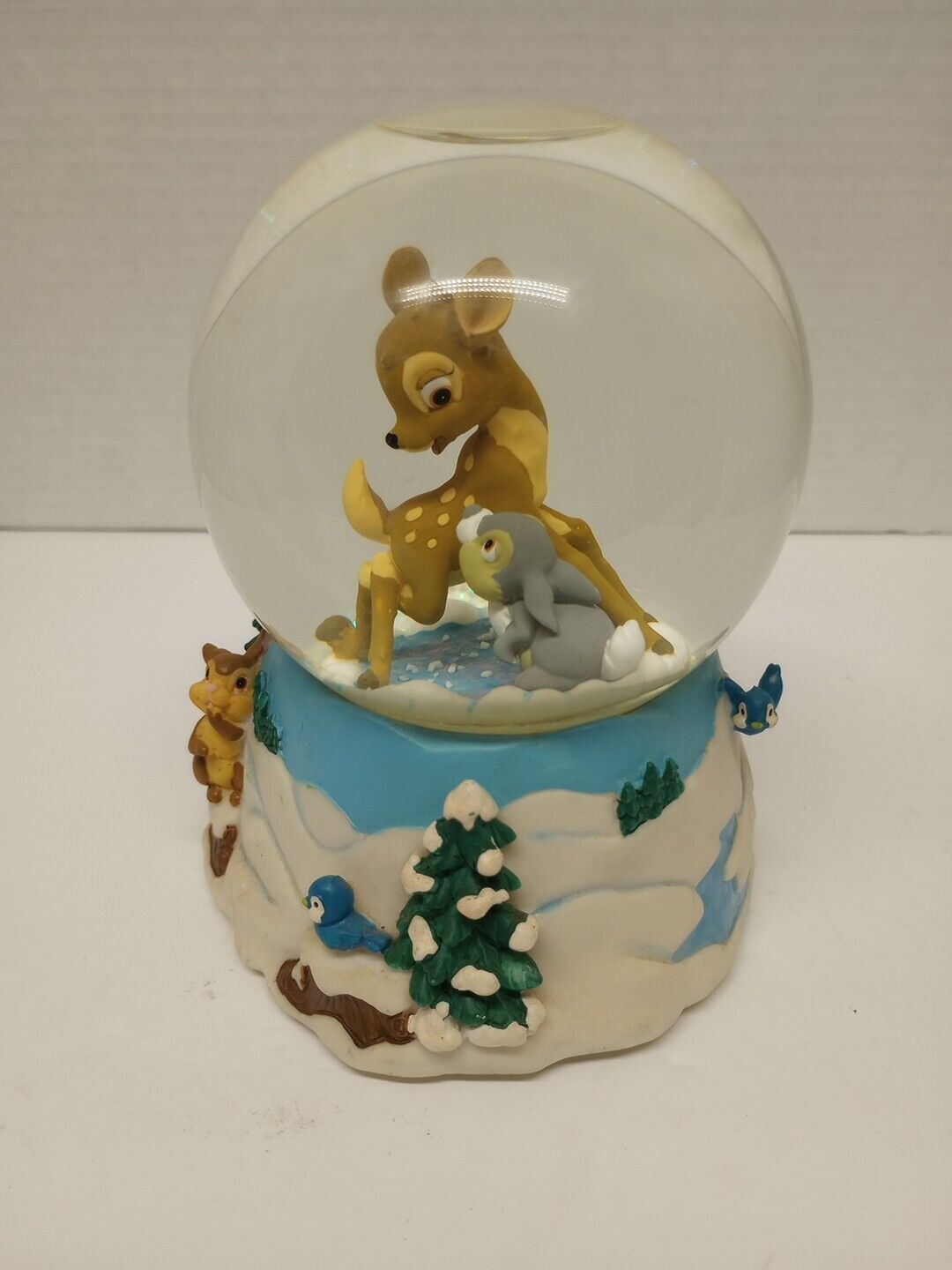 Vintage Enesco Walt Disney's Bambi Skater’s Waltz Musical Snow Globe