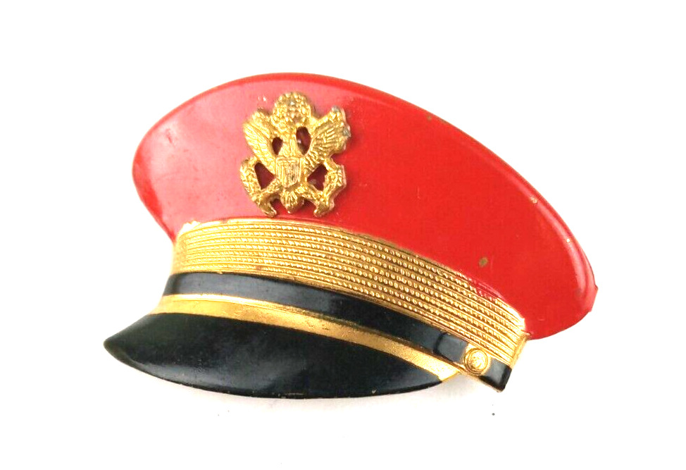 Original WWII Figural Officers HAT CAP Enamel US Military Sweetheart Brooch Pin