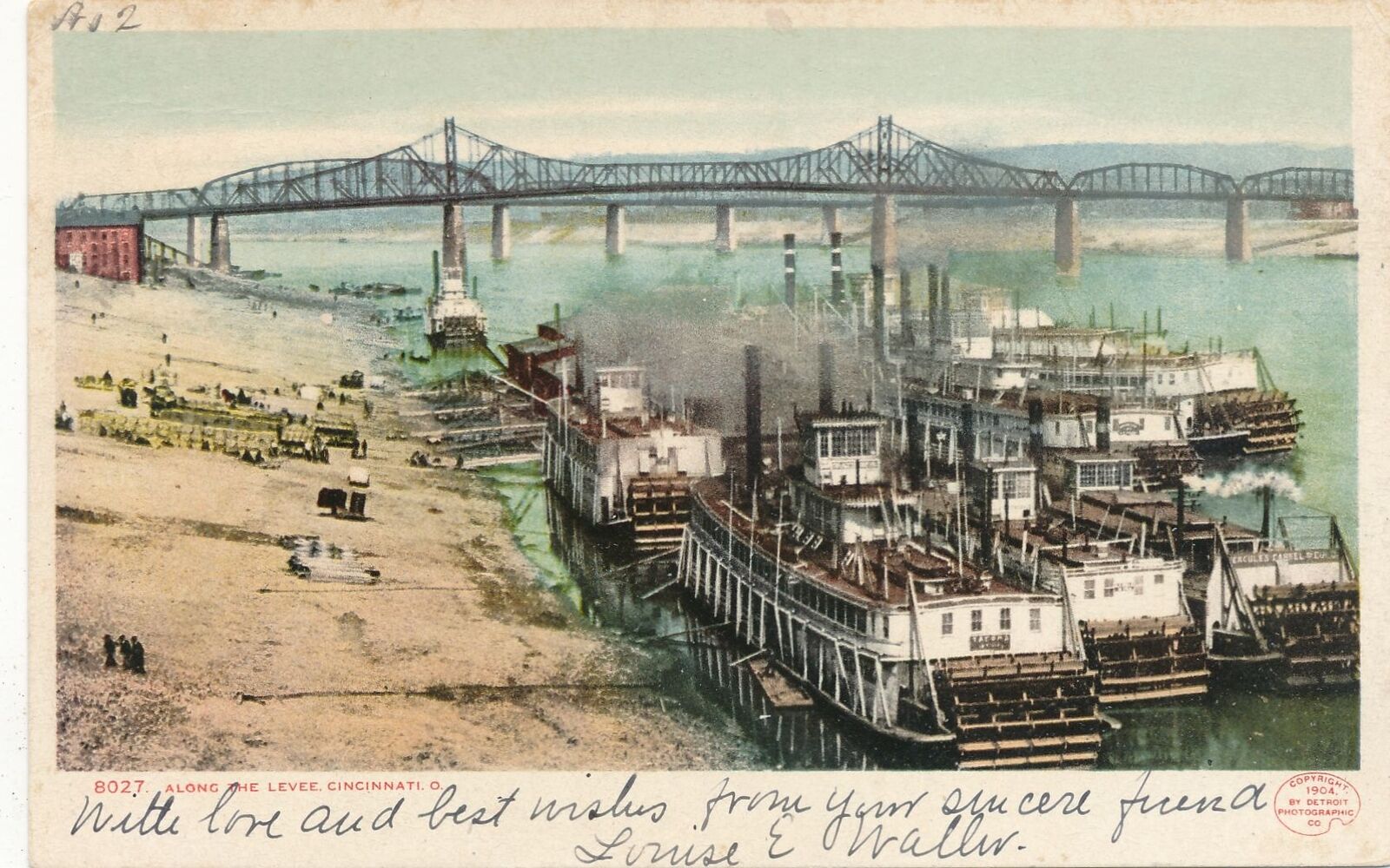 CINCINNATI OH - Along The Levee Postcard - udb (pre 1908)