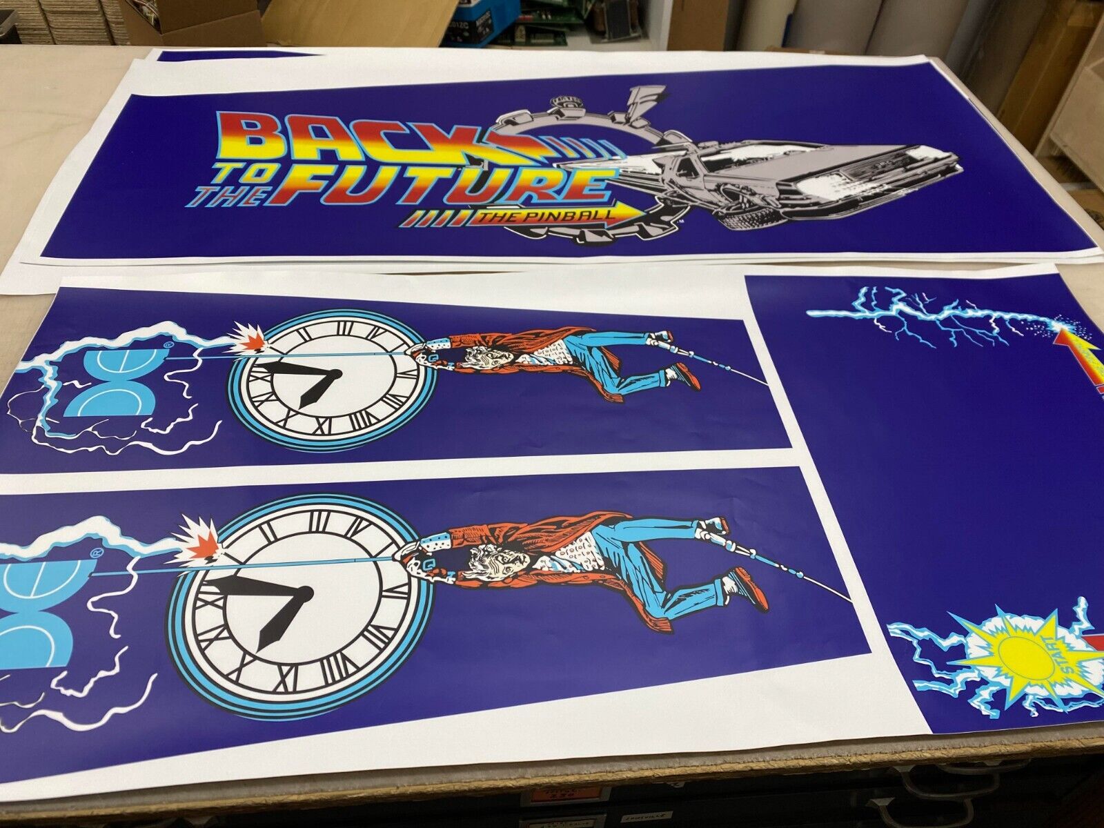 Data East Back to the Future Pinball Machine cabinet Decal Set