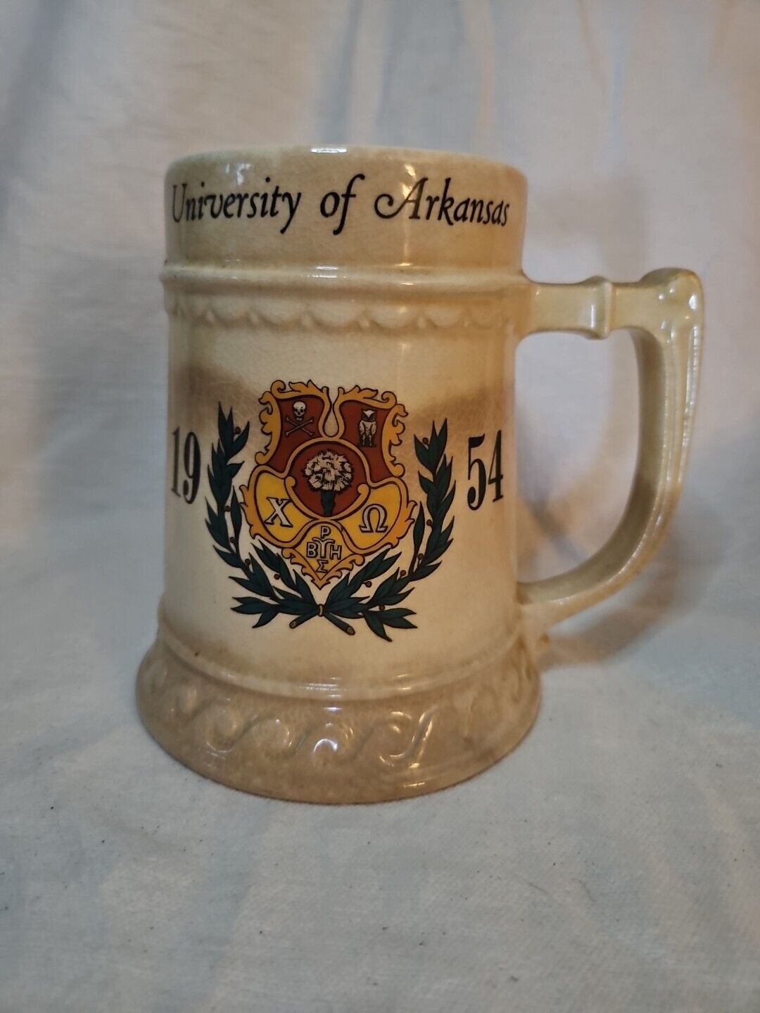 chi omega mug from Univ of Arkansas 1954