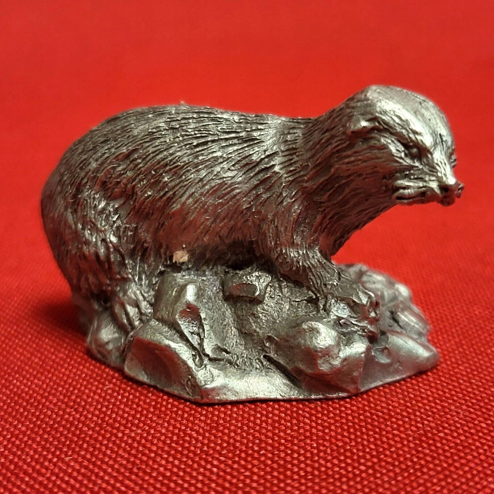 Vintage Spoontiques PP163 Pewter Miniature Otter Figure 1983