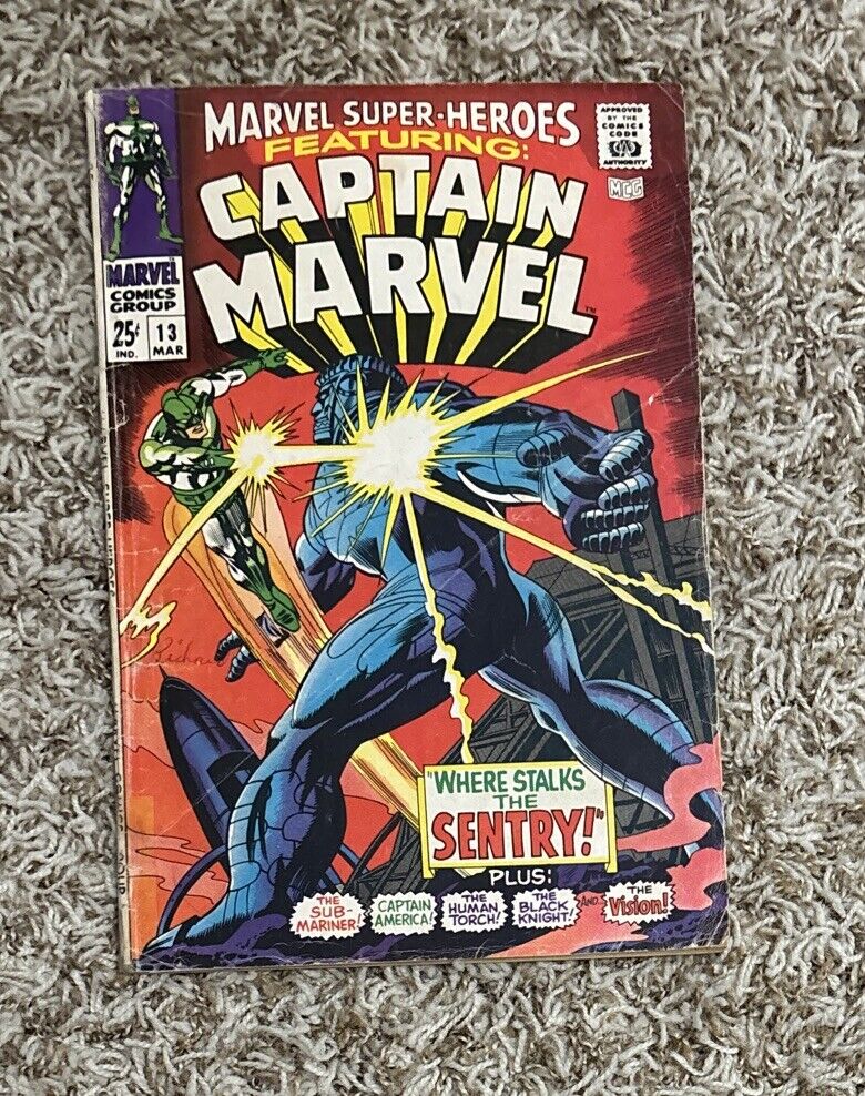 Marvel Super-Heroes #13 * ft. Captain Marvel 1st Carol Danvers 1968 GD to GD/VG