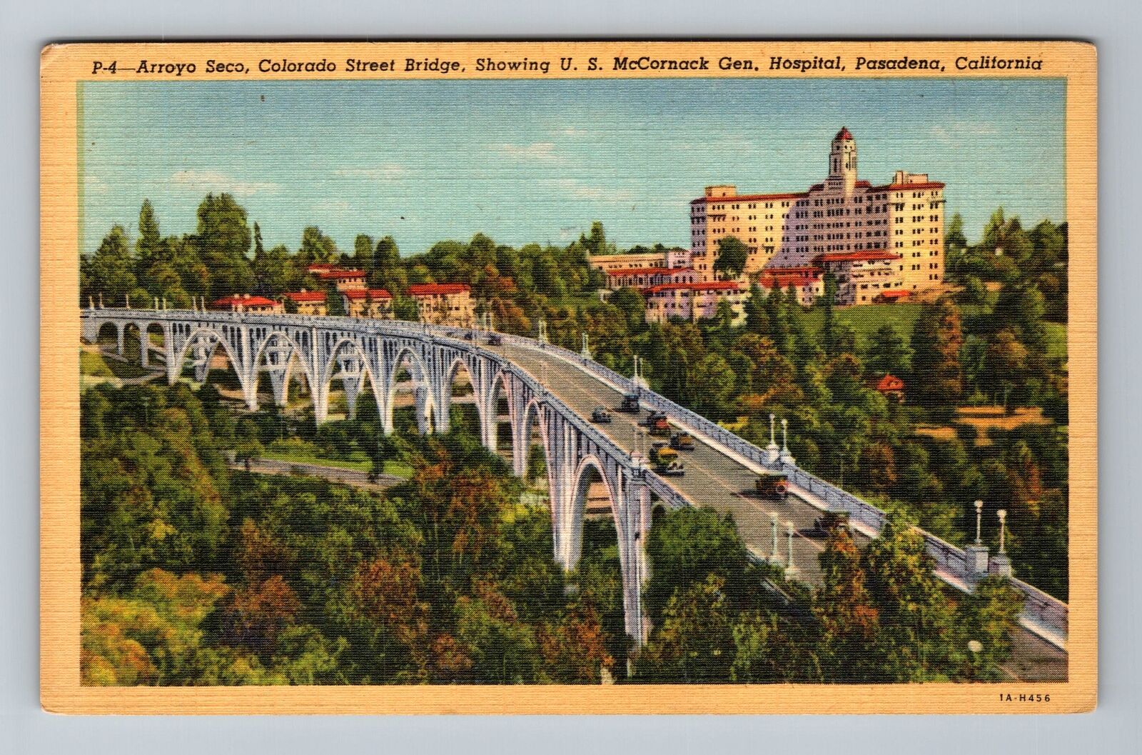 Pasadena CA-California, Colorado Street Bridge, Arroyo Seco, Vintage Postcard