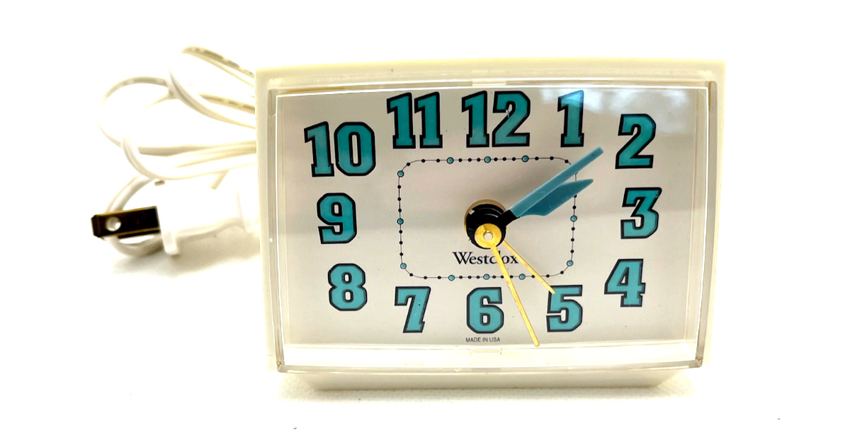 VTG Westclox Dialite Electric Alarm Clock Made USA E54 E55 22090-22540
