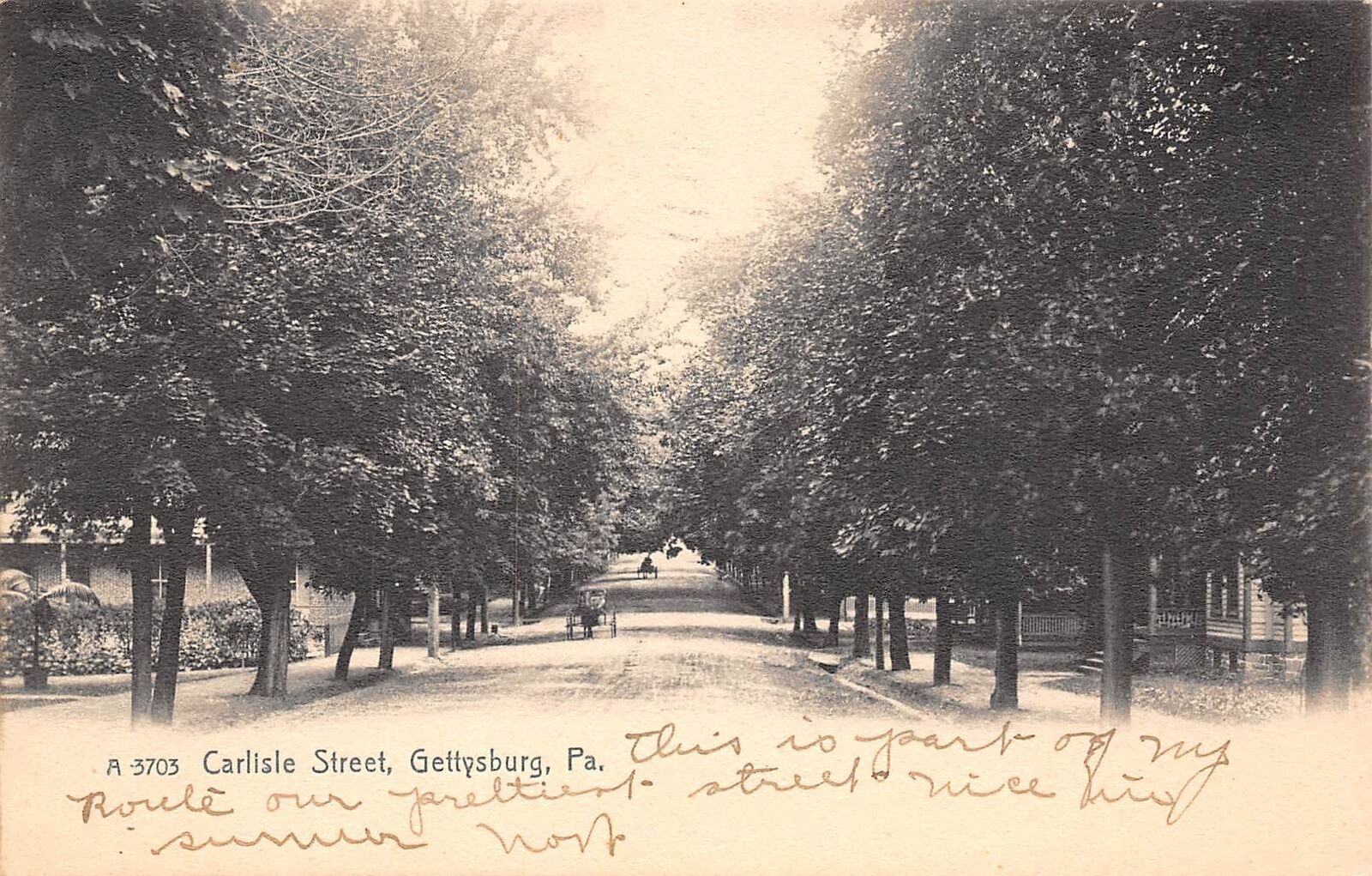 Gettysburg Pennsylvania Carlisle Street Undivided Back Vintage Postcard U1856