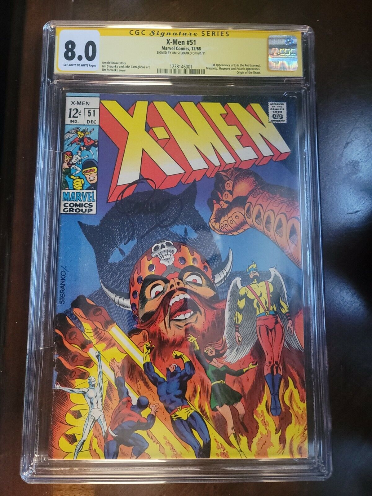 Uncanny X-Men #51 CGC 8.0 1968 signed Steranko