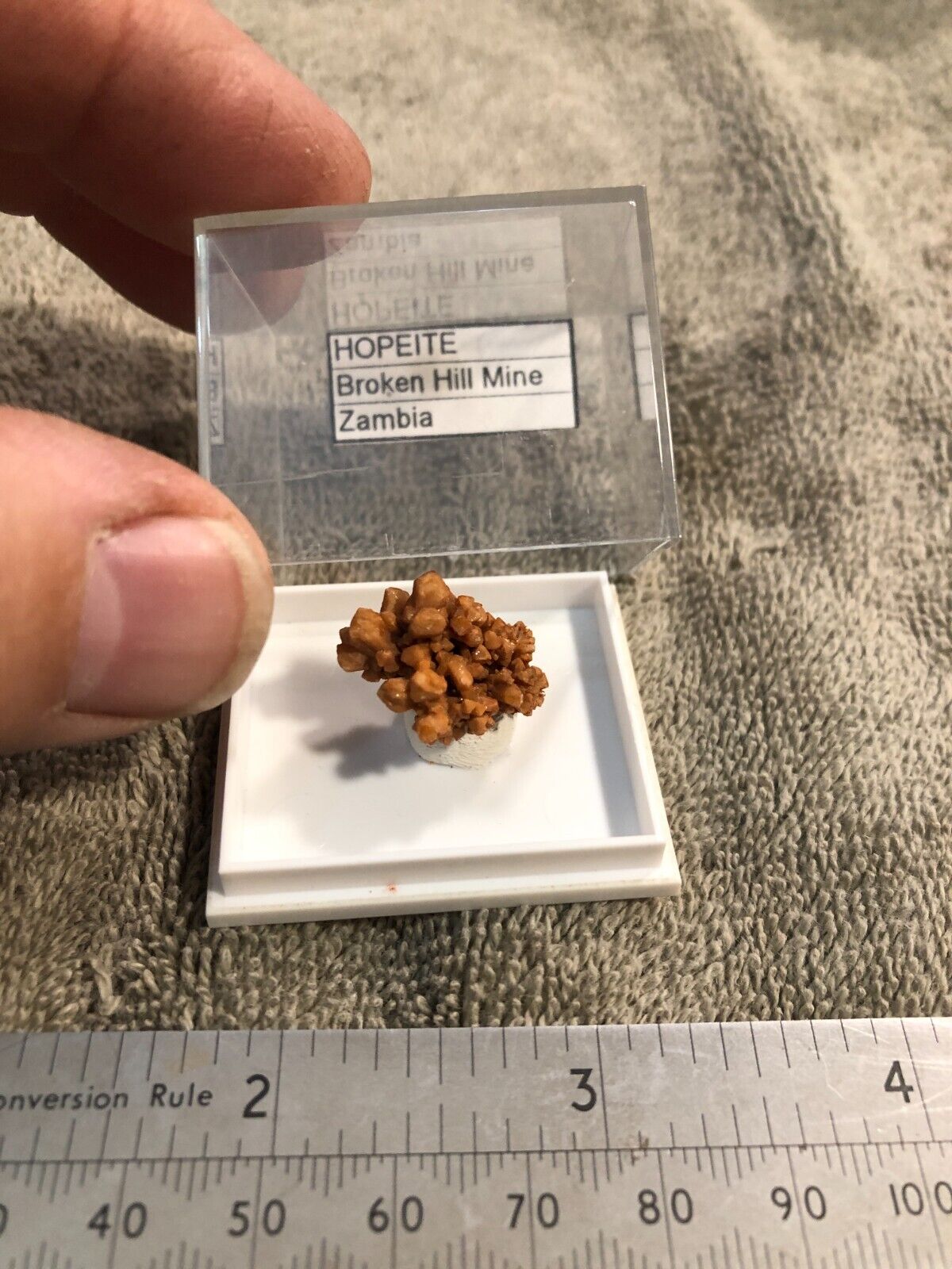 Hopeite, Broken Hill Mine, Zambia, Rare Thumbnail specimen