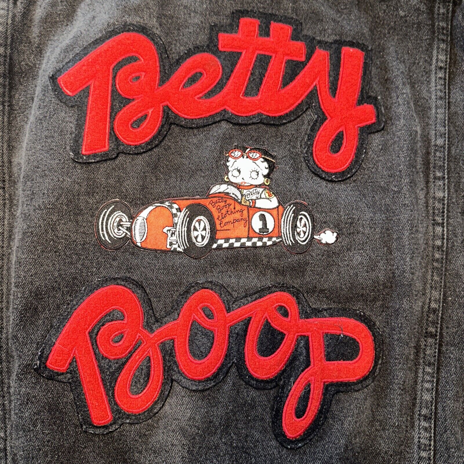 Betty Boop Women’s Large Denim Jacket Motorcycle Features 100% Cotton 2XL XX2
