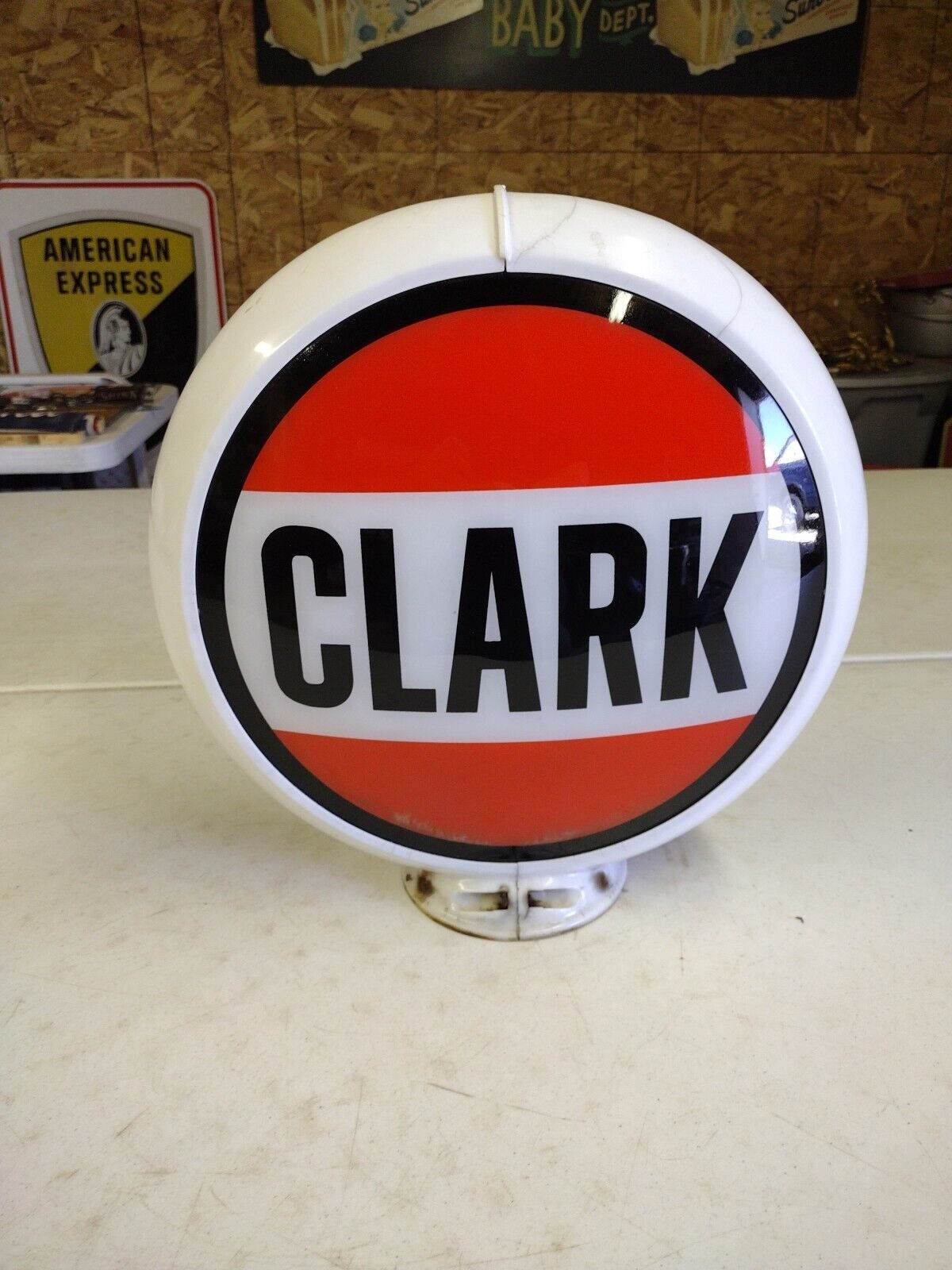 Vintage Original Clark Gasoline Gas Pump Globe Capcolite No. 216