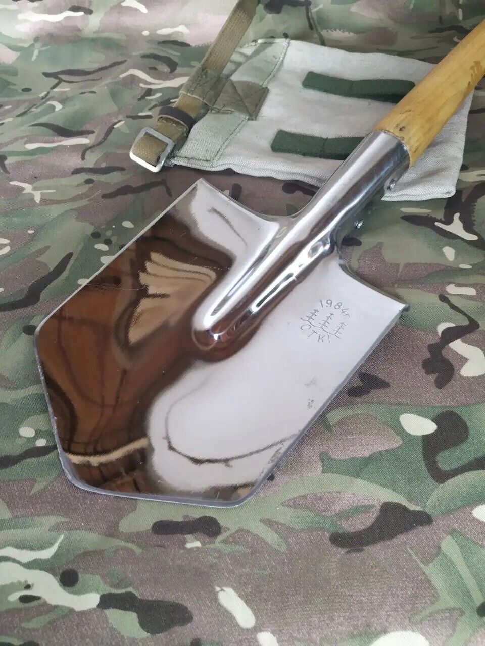 Original Soviet Army military USSR sapper  small stainless steel shovel