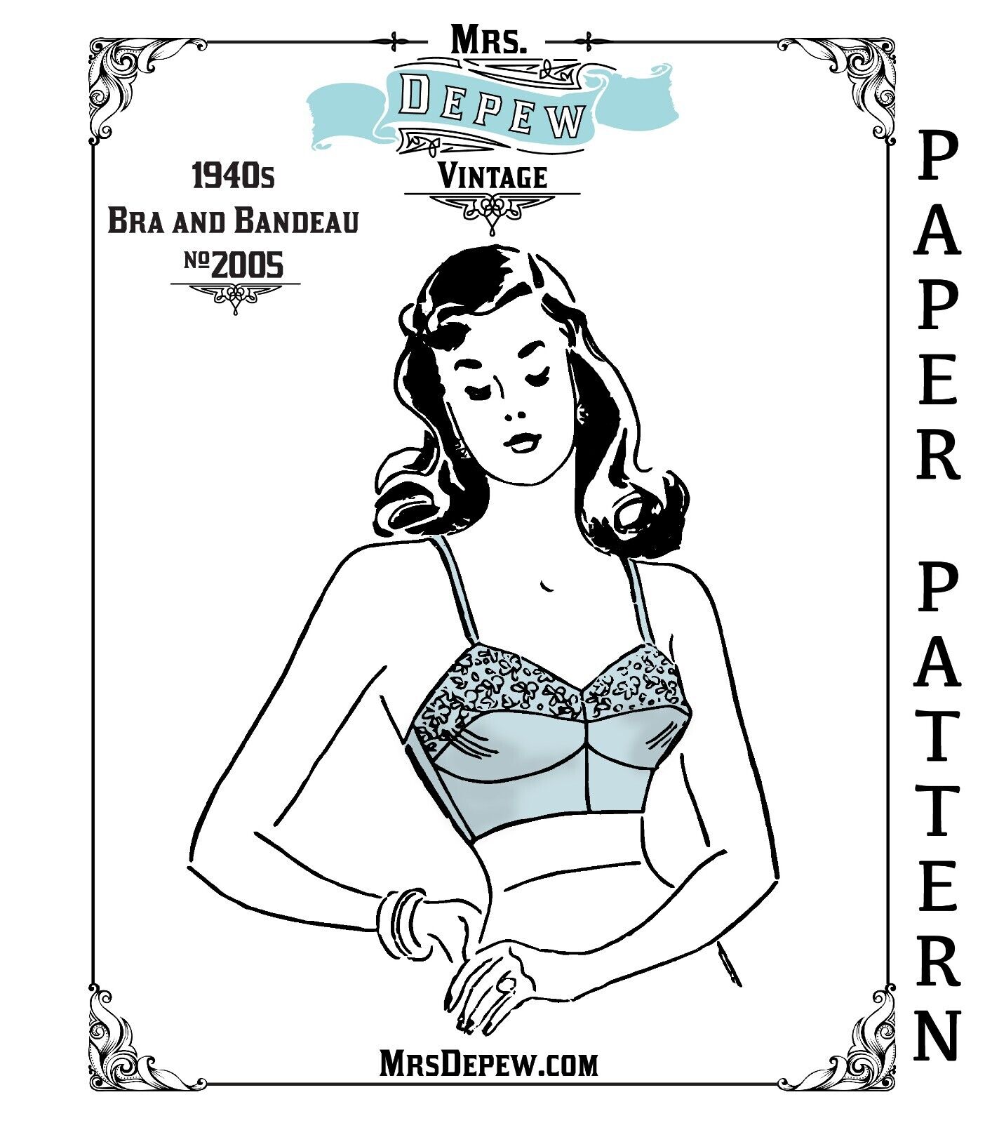 Vintage Sewing Pattern 1940s Ladies Bra & Bandeau #2005 32 34 36 38 40 42 44 46
