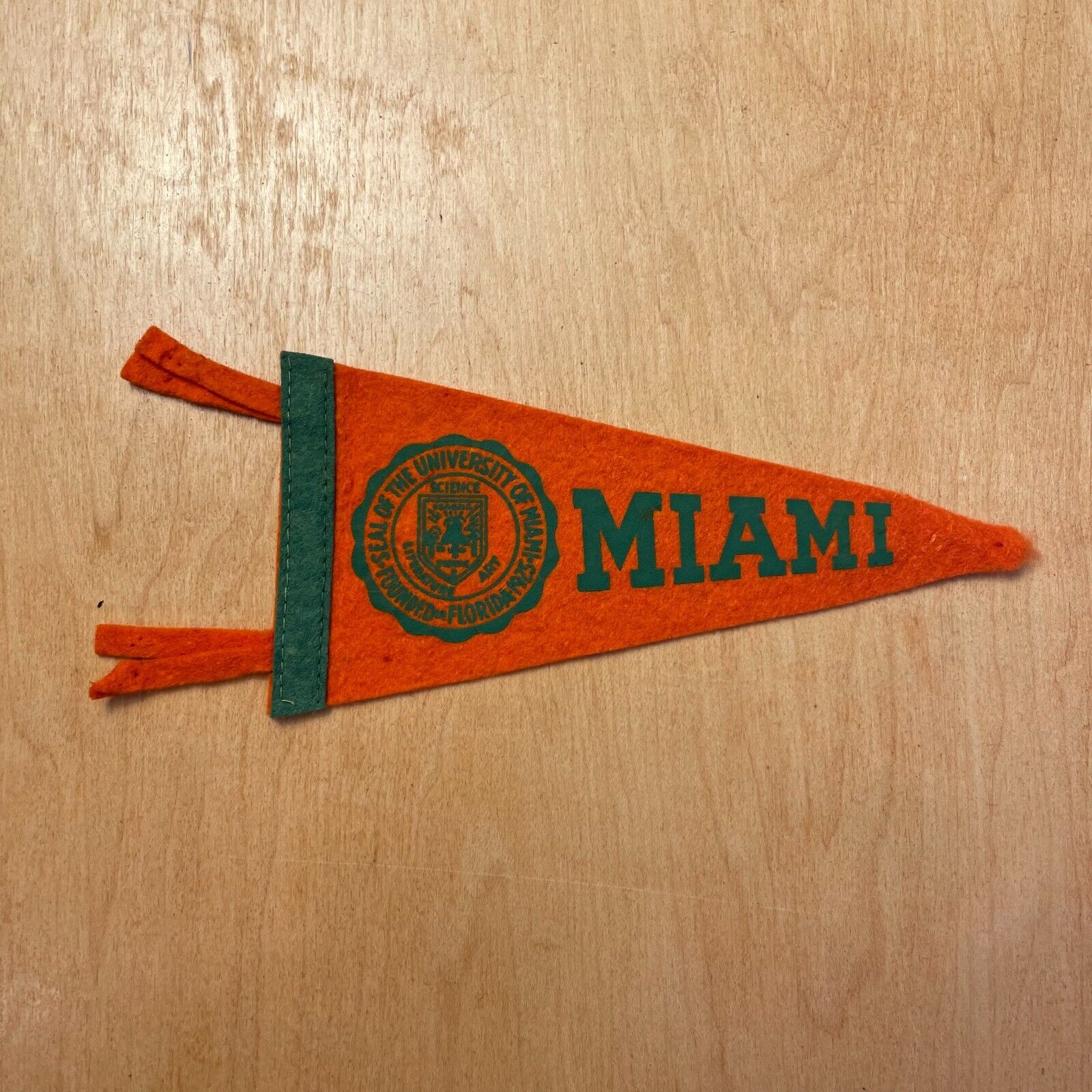 Vintage 1950s University of Miami 5x9 Felt Pennant Flag