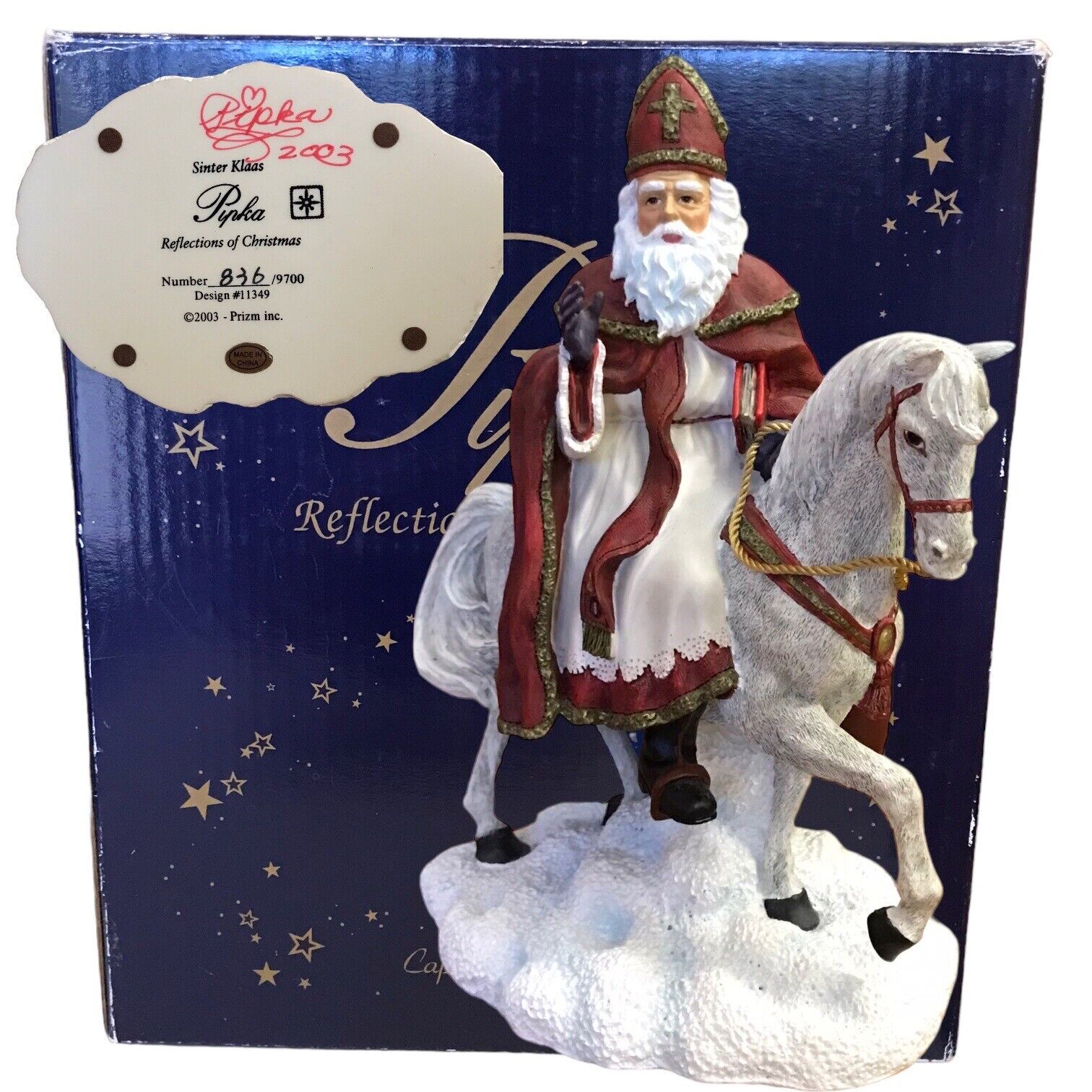 Pipka Reflections of Christmas Sinter Klaas Santa SIGNED 2003 #11349 Retired Box