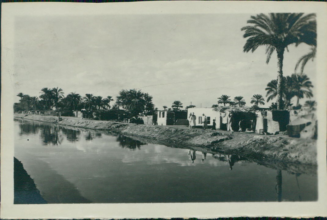 Egypt, Kasfareet, The Sweet Water Canal Vintage Silver Print. Originated Photo 