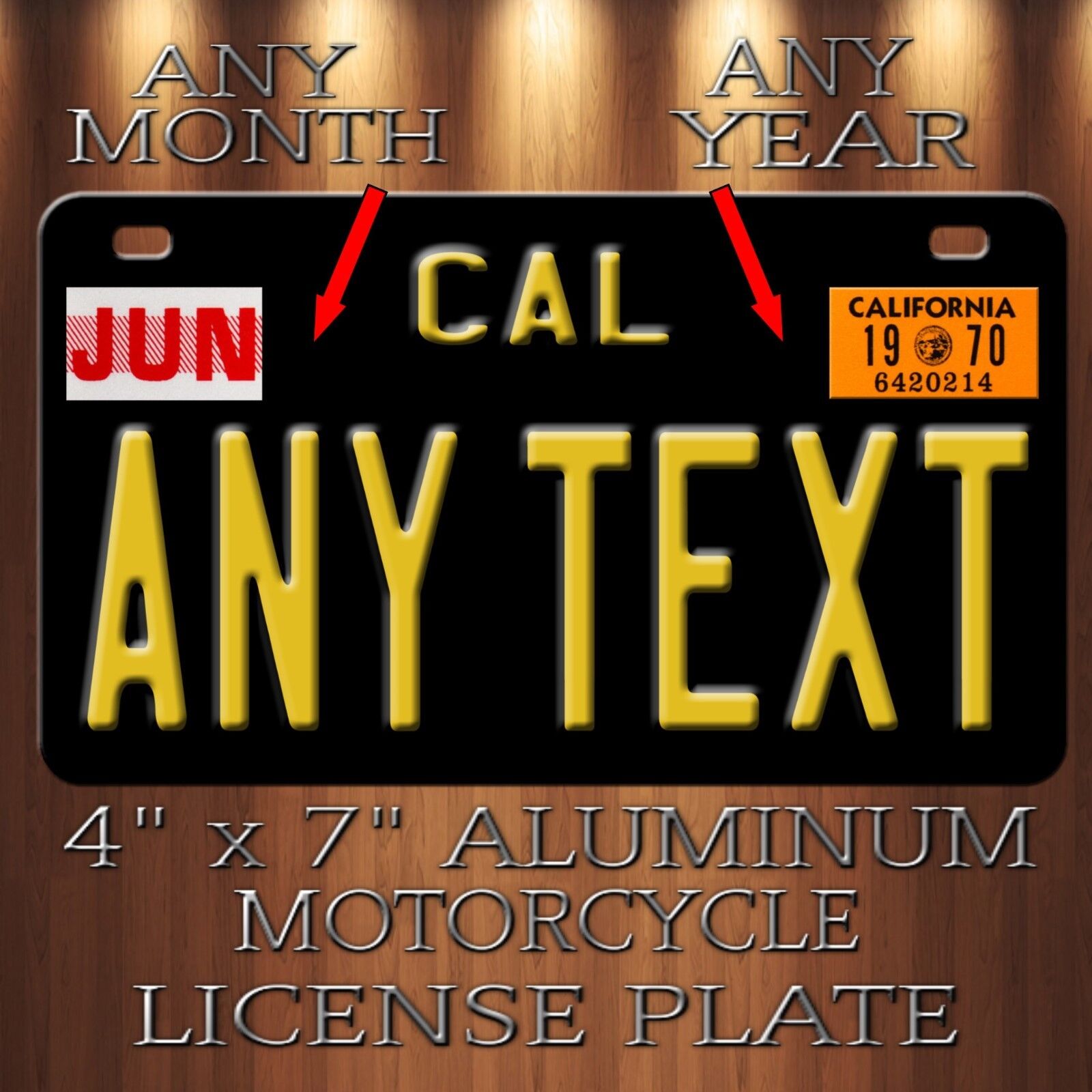 California Any Text Custom Personalized State Motorcycle License Plate Tag New X