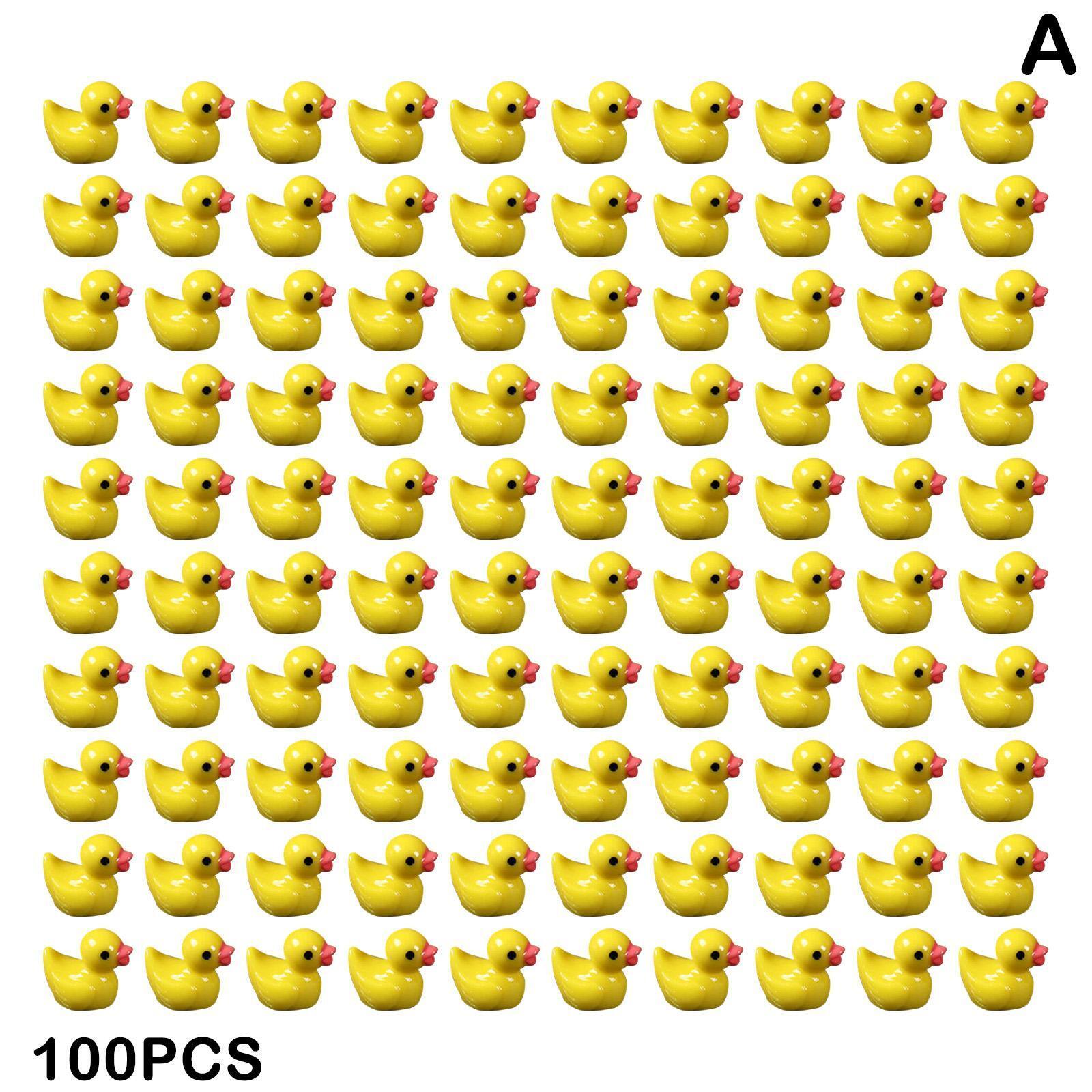100/200 Pieces Mini Rubber Ducks Miniature Resin Ducks Yellow Tiny Duckies .