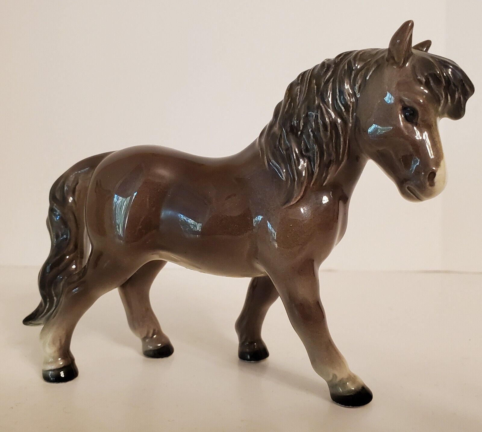 Vintage Goebel Porcelain Gray Brown Shetland Pony Figurine