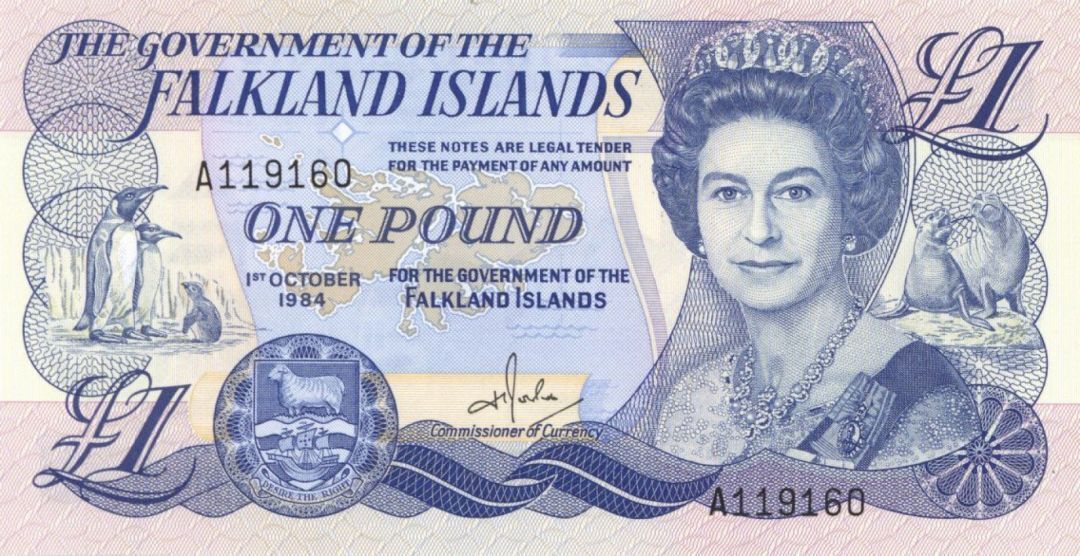 Falkland Islands - one British Pound - P-13a - dated 1984 Foreign Paper Money - 