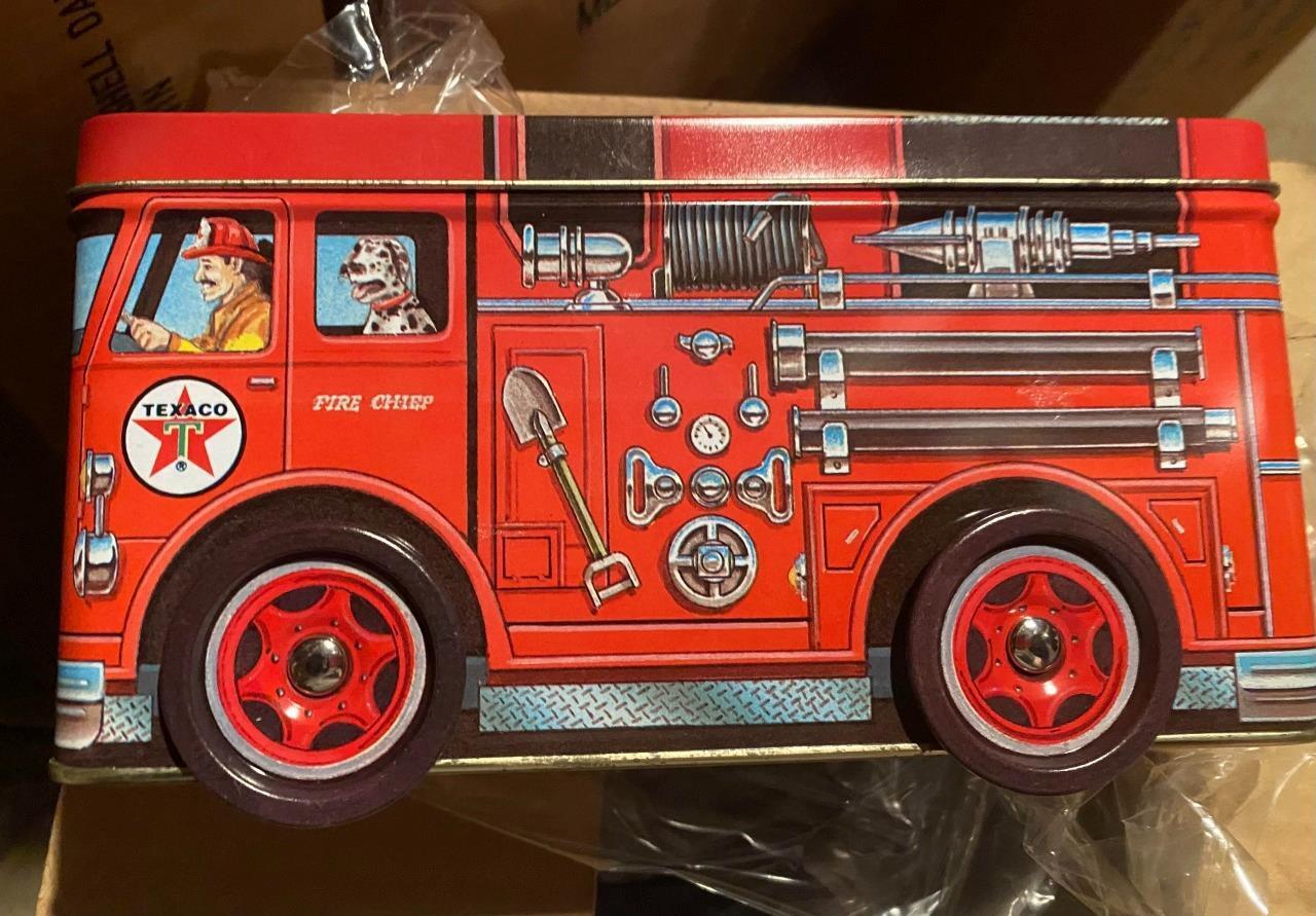 Bank Texaco Fire Truck Tin with Wheels New Old Stock Never Used, or Displayed