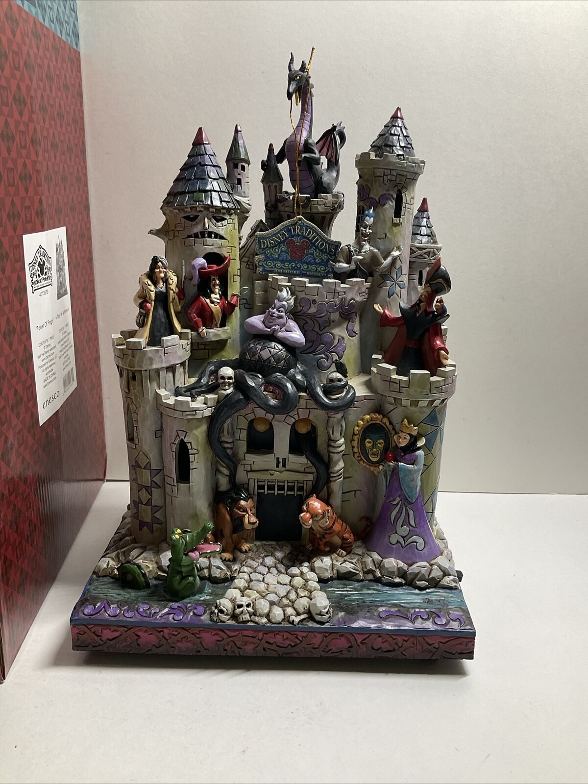 Jim Shore Disney Traditions TOWER OF FRIGHT 4013979 Cruella Maleficent RARE Box