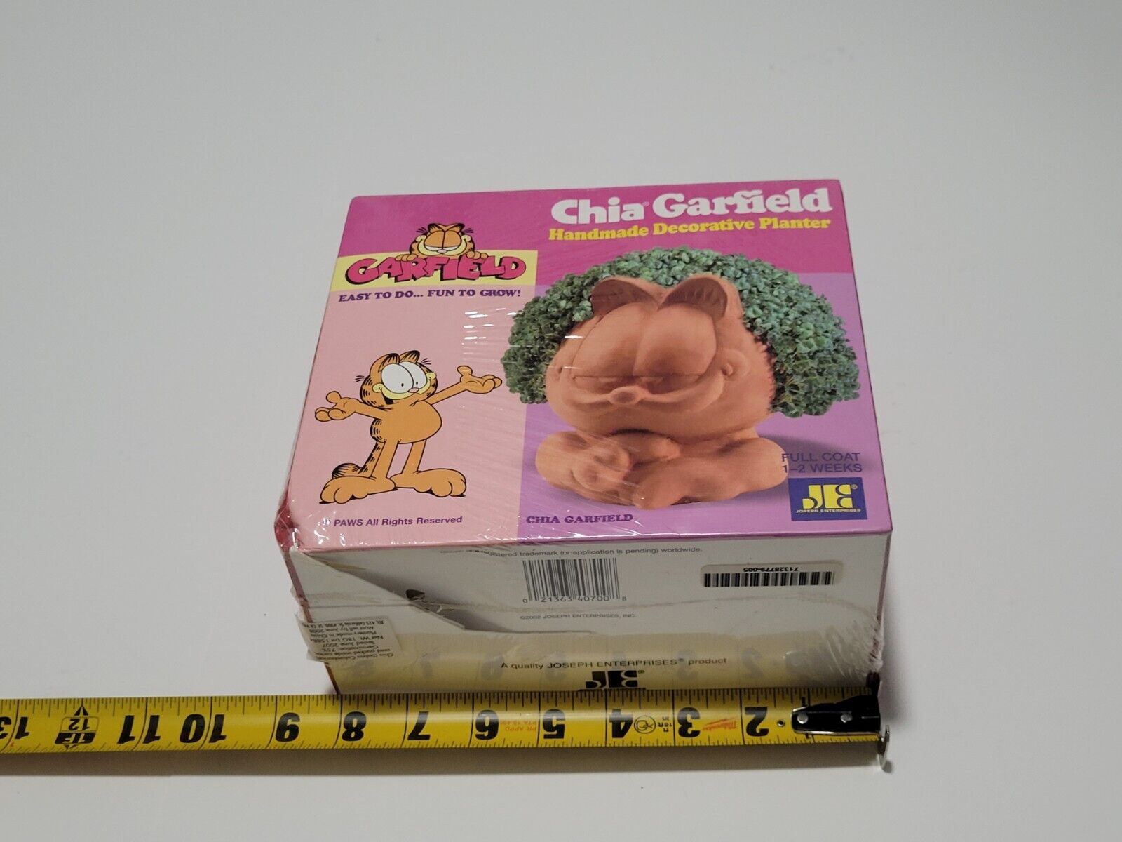 Vintage 2002 Chia Pet Garfield Handmade Decorative Pottery Planter NOS Sealed