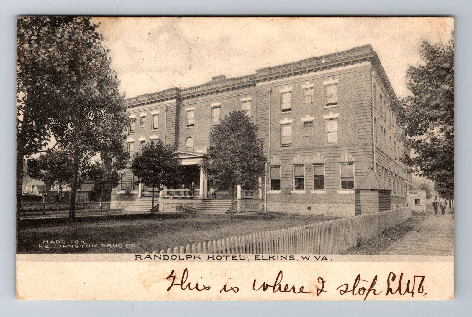 Elkins WV-West Virginia, Randolph Hotel, Advertising, Vintage Postcard