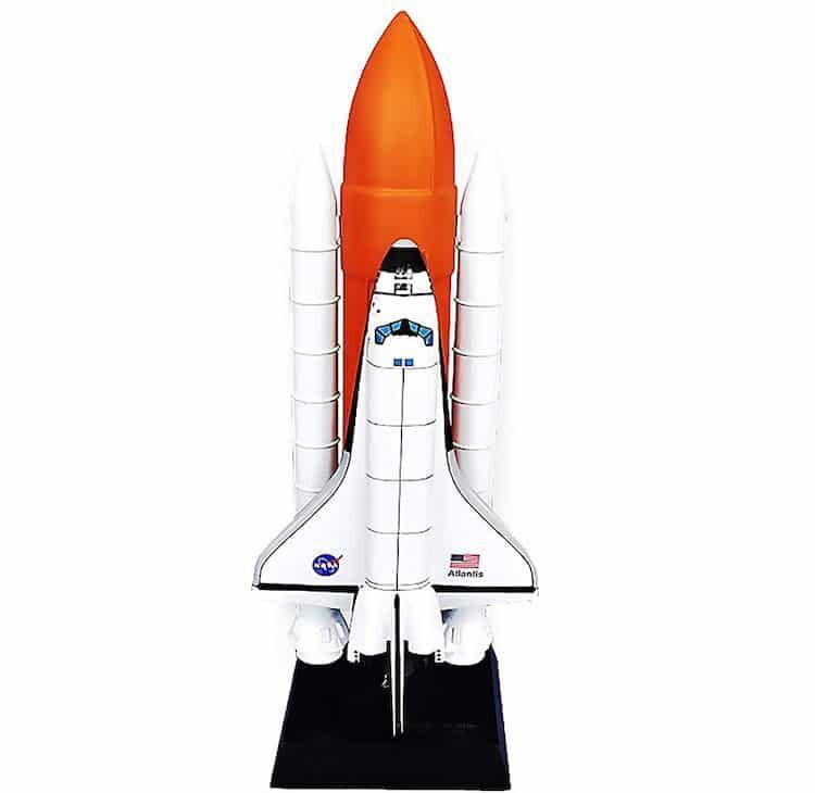 NASA Space Shuttle Orbiter Atlantis Full Stack Desk Top Display 1/100 ES Model