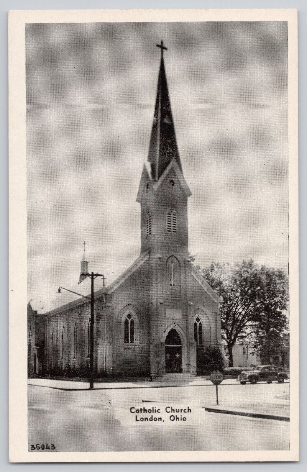 St. Patrick's Catholic Church London Ohio Postcard 1940's