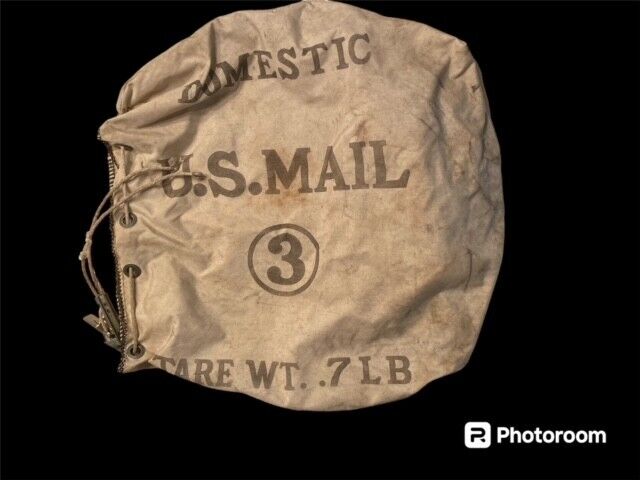 Vintage Domestic US Mail Bag #3 Heavy Canvas mail room tote travel carrier 22”