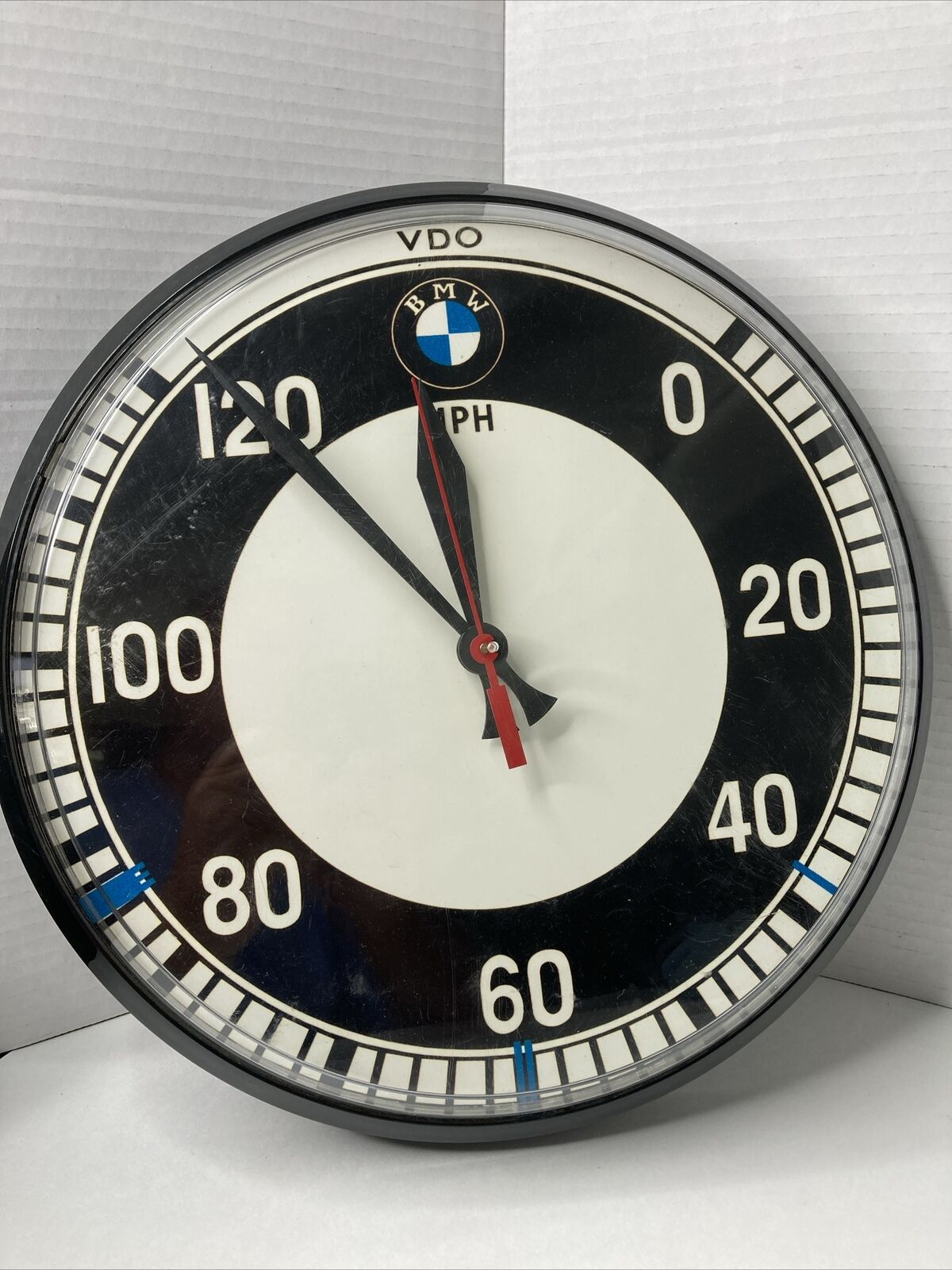 Vintage BMW Wall Clock VDO MPH Speed Logos Chaney Instruments USA Made RARE