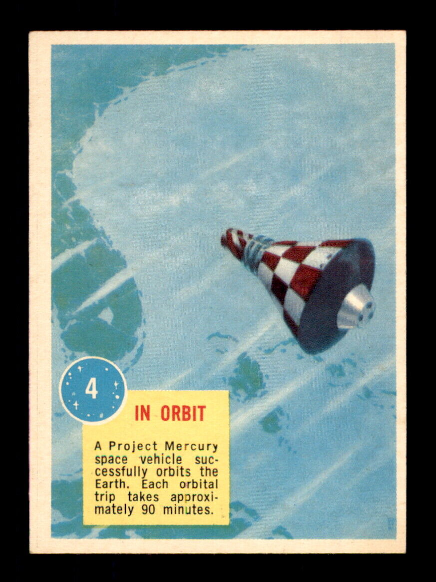 1963 Topps Astronauts (R709-6) #4 In Orbit - Crease Free