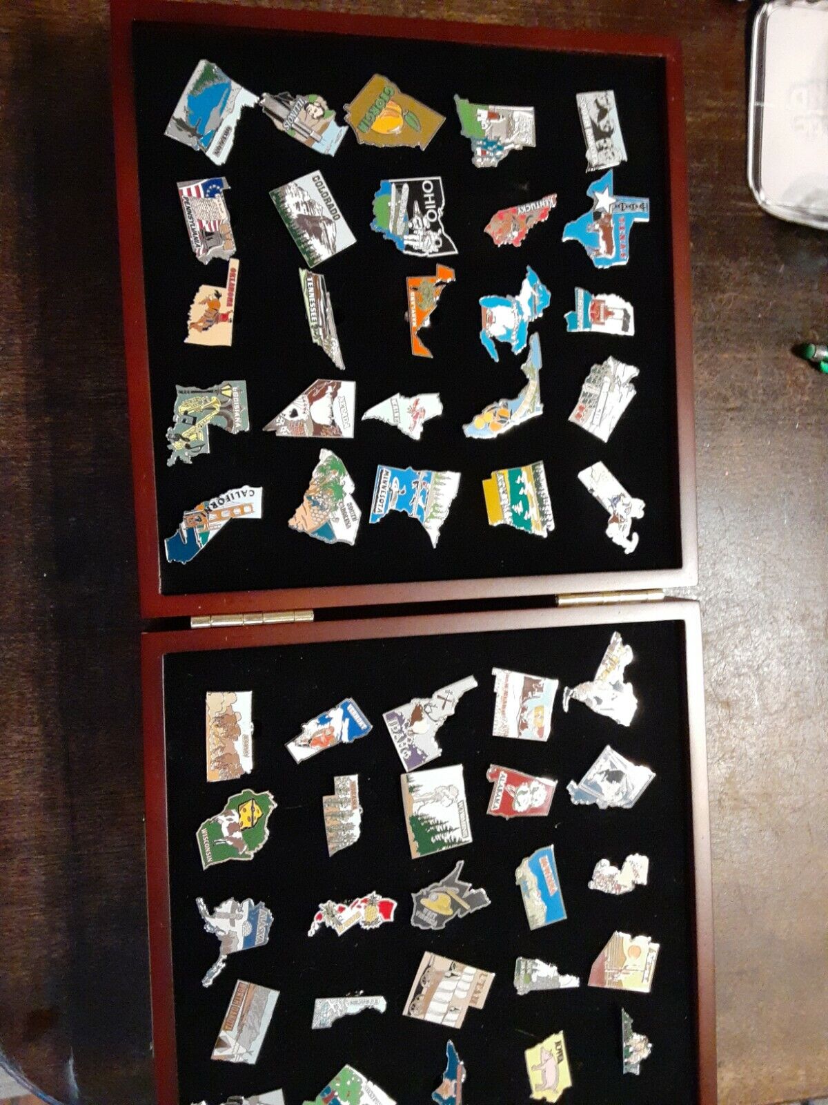  WILLABEE  WARD  50  UNITED STATES  COLLECTOR   PINS  DISPLAY  WITH  CASE