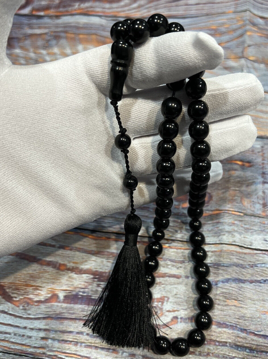 Oltu Stone Black Amber Prayer beads Rosary Tasbeeh  سبحة كهرب اسود اولتو ارزروم