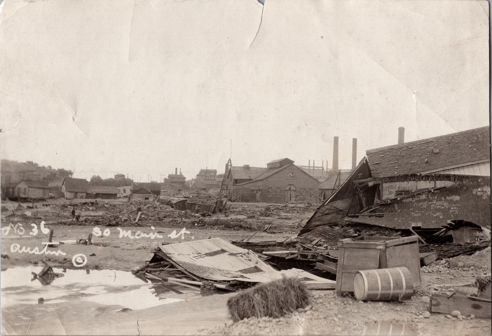 Antique Photo 1900 Galveston Hurricane Destruction Damage RARE IMAGE
