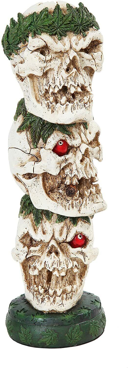 Ebros Stacked Tribal Skulls Incense Tower Burner Sculpture Skeleton Ghost Ritual